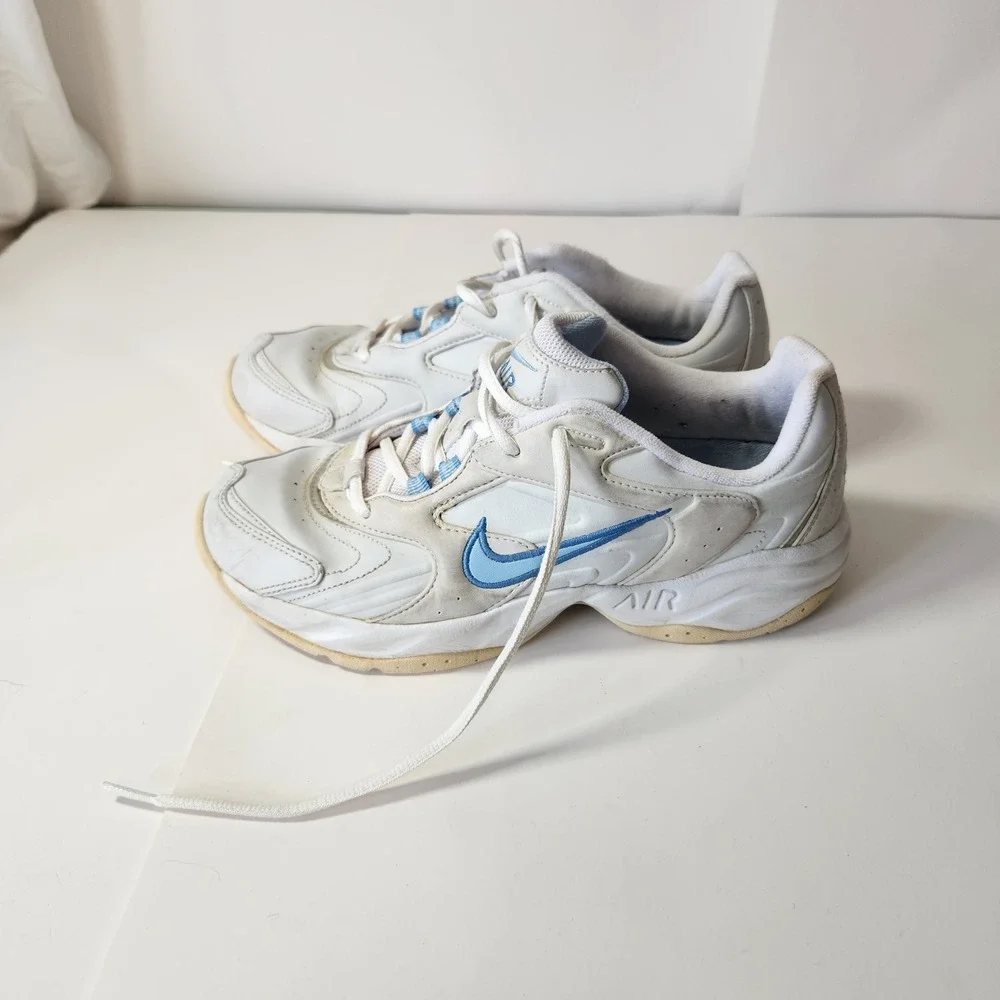 Nike Air Womens Training Shoes White Blue Vintage 2007 Y2K Sneakers 8.5 - Picture 3 of 11